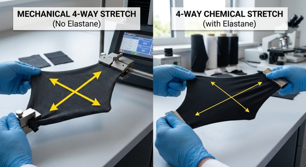 Mechanical stretch in textiles